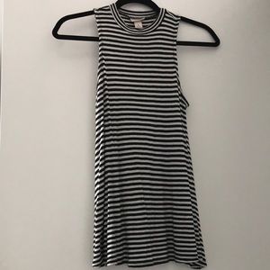 Black and white stripped tank